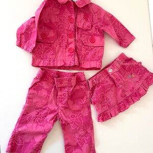 Vintage baby Pink Floral Matching Set